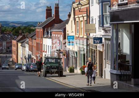 View down Corve Street, Ludlow, Shropshire during summer, 2019 Stock Photo