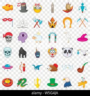Voodoo icons set, isometric style Stock Vector