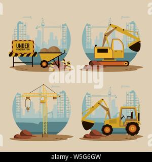Set of under construction icons Stock Vector