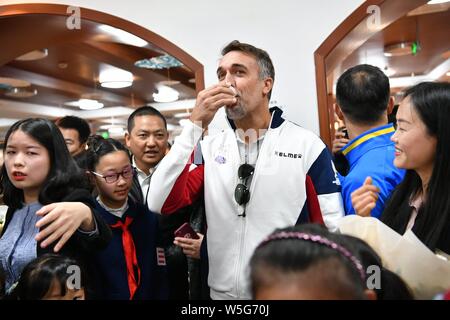 Argentine retired football player Gabriel Batistuta attends a charity event for the IFDA world legends series - Football Legends Cup - China 2019 in C Stock Photo