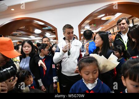 Argentine retired football player Gabriel Batistuta attends a charity event for the IFDA world legends series - Football Legends Cup - China 2019 in C Stock Photo