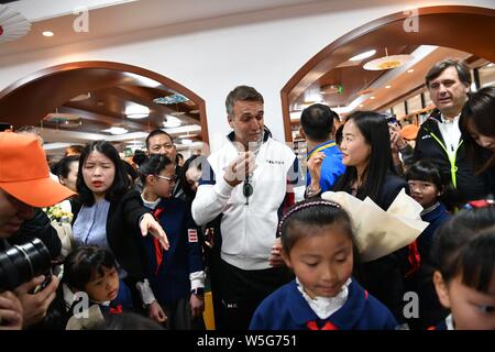 Argentine retired football player Gabriel Batistuta attends a charity event for the IFDA world legends series - Football Legends Cup - China 2019 in C Stock Photo