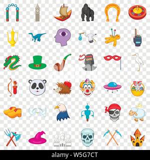 Witch icons set, isometric style Stock Vector