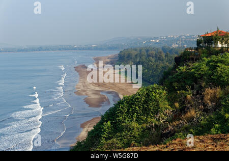 Aerial view of Bhatye Beach Ratnagiri, Maharashtra, India. Stock Photo