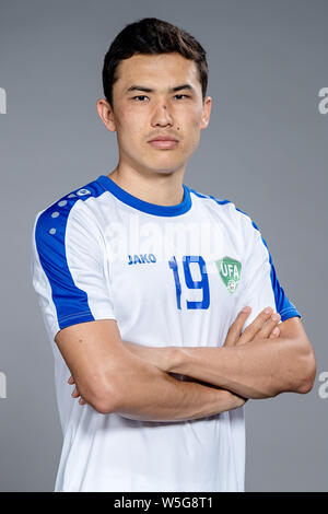 Portrait of Otabek Shukurov of Uzbekistan national football team for ...