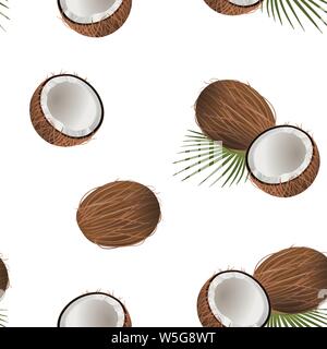 Coconuts seamless pattern vector Stock Vector