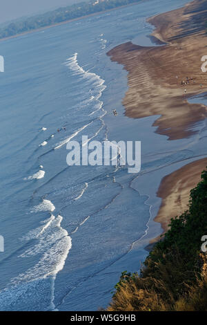 Aerial view of Bhatye Beach Ratnagiri, Maharashtra, India. Stock Photo