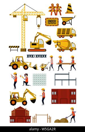 Set of under construction icons Stock Vector