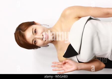 South Korean actress Jeon Hae-rim, better known by her stage name Ha Ji-won, attends the amfar gala event in Hong Kong, China, 25 March 2019. Stock Photo