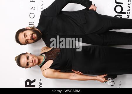 German-American model, actress Heidi Klum and her fiance Tom Kaulitz attend the amfar gala event in Hong Kong, China, 25 March 2019. Stock Photo