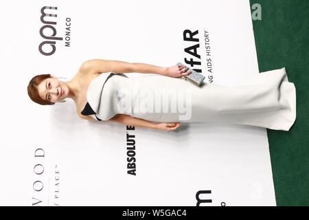 South Korean actress Jeon Hae-rim, better known by her stage name Ha Ji-won, attends the amfar gala event in Hong Kong, China, 25 March 2019. Stock Photo