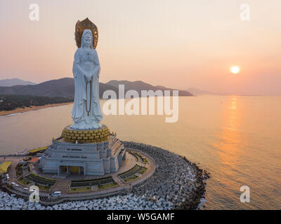 View of the Guanyin of Nanshan statue near the Nanshan Temple of Sanya in Sanya city, south China's Hainan province, 25 March 2019.    The Guanyin of Stock Photo