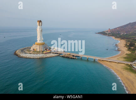 View of the Guanyin of Nanshan statue near the Nanshan Temple of Sanya in Sanya city, south China's Hainan province, 25 March 2019.    The Guanyin of Stock Photo