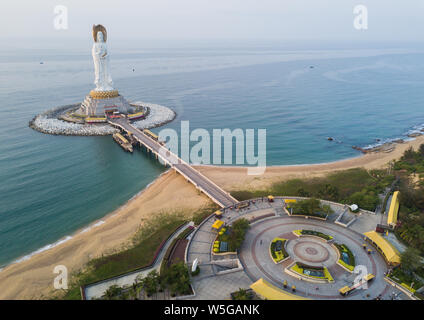 View of the Guanyin of Nanshan statue near the Nanshan Temple of Sanya in Sanya city, south China's Hainan province, 25 March 2019.    The Guanyin of Stock Photo