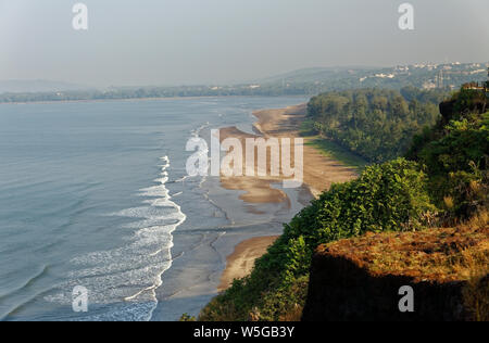 Aerial view of Bhatye Beach Ratnagiri, Maharashtra, India. Stock Photo