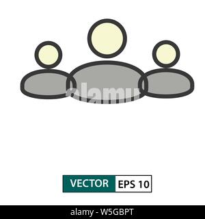 Team / Poeple icon. Colour style. Isolated on white background. Vector illustration EPS 10 Stock Vector