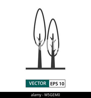 Tree icon. Outline style. Isolated on white background. Vector illustration EPS 10 Stock Vector