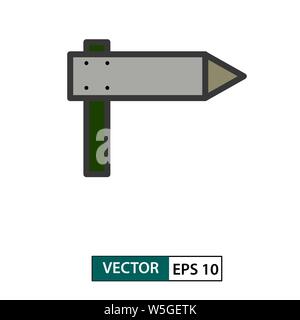 Signpost icon. Colour style. Isolated on white background. Vector illustration EPS 10 Stock Vector