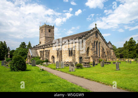 St. Mary's Church Kirkby Lonsdale in the Diocese of Carlisle. Kirkby Lonsdale  a small town and civil parish in the South Lakeland district of Cumbria Stock Photo