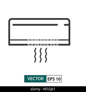 Air conditioning icon. Outline style. Isolated on white background. Vector illustration EPS 10 Stock Vector