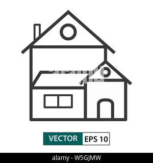 House / home icon. Outline style. Isolated on white background. Vector illustration EPS 10 Stock Vector