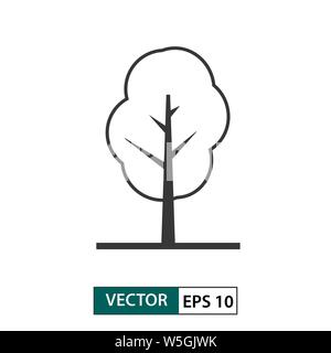 Tree icon. Outline style. Isolated on white background. Vector illustration EPS 10 Stock Vector