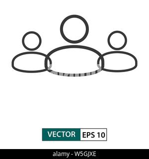 Team / Poeple icon. Outline style. Isolated on white background. Vector illustration EPS 10 Stock Vector
