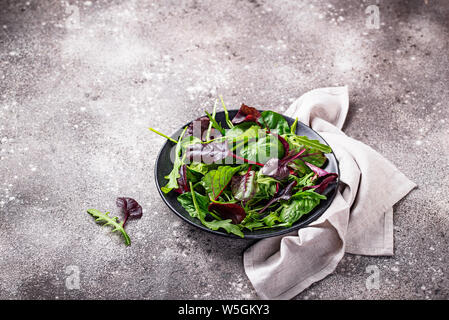 Mix of green salad leaves Stock Photo