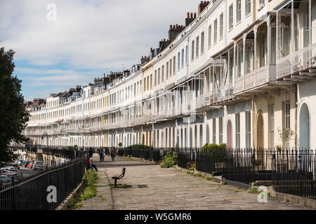 A row of Georgian town houses, Royal York Crescent, Clifton, Bristol, UK Stock Photo