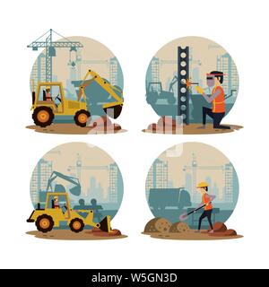 Set of under construction icons Stock Vector