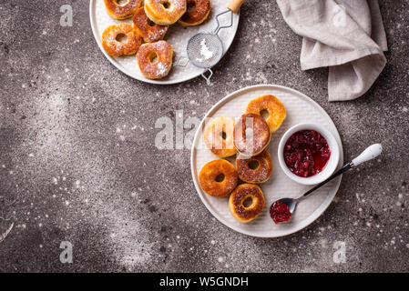 Homemade donuts with rose jam Stock Photo