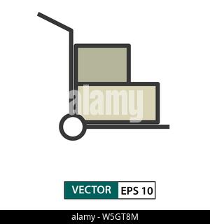 Trolley icon. Colour style. Isolated on white background. Vector illustration EPS 10 Stock Vector