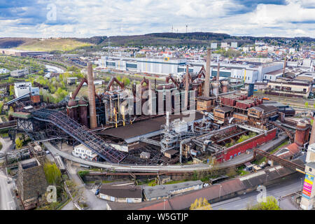 View over the Voelklingen Ironworks, UNESCO World Heritge Site, Saarland, Germany, Europe Stock Photo