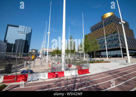Construction work at Centenary Square in Birmingham, West Midlands UK Stock Photo