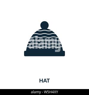 Winter Hat icon. Flat style icon design. UI. Illustration of hat icon. Pictogram isolated on white. Ready to use in web design, apps, software, print. Stock Vector