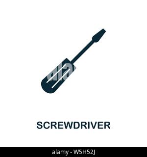 Screwdriver vector icon symbol. Creative sign from construction tools icons collection. Filled flat Screwdriver icon for computer and mobile Stock Vector