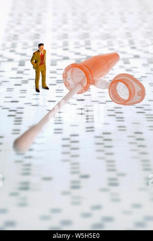 biological test with DNA sequence Stock Photo