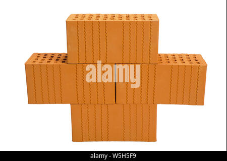 symboloic stacked bricks for home construction Stock Photo