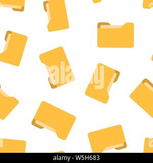 File folder icon seamless pattern background. Documents archive vector illustration on white isolated background. Storage business concept. Stock Vector