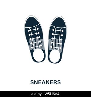 Sneakers icon. Flat style icon design. UI. Illustration of sneakers icon. Pictogram isolated on white. Ready to use in web design, apps, software Stock Vector