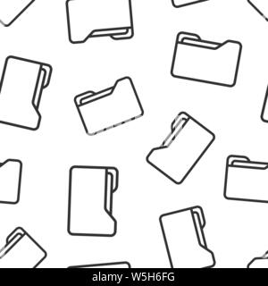File folder icon seamless pattern background. Documents archive vector illustration on white isolated background. Storage business concept. Stock Vector