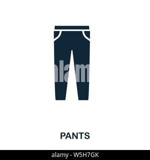 Pants icon. Flat style icon design. UI. Illustration of pants icon. Pictogram isolated on white. Ready to use in web design, apps, software, print. Stock Vector
