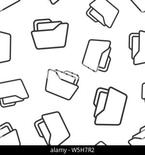 File folder icon seamless pattern background. Documents archive vector illustration on white isolated background. Storage business concept. Stock Vector