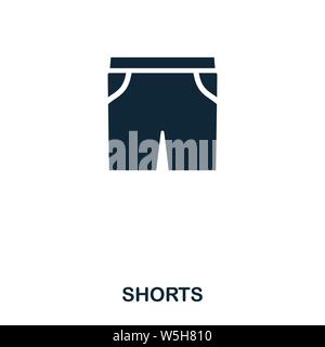 Shorts icon. Flat style icon design. UI. Illustration of shorts icon. Pictogram isolated on white. Ready to use in web design, apps, software, print. Stock Vector