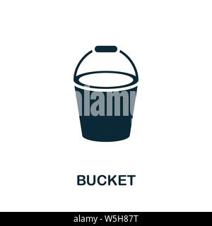 Bucket vector icon illustration. Creative sign from construction tools icons collection. Filled flat Bucket icon for computer and mobile. Symbol, logo Stock Vector