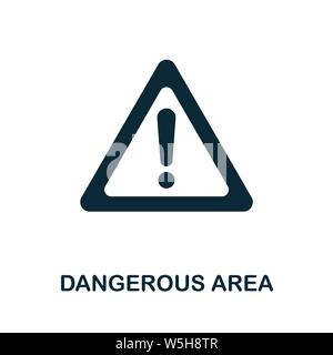 Dangerous Area vector icon symbol. Creative sign from construction tools icons collection. Filled flat Dangerous Area icon for computer and mobile Stock Vector