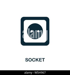 Socket vector icon symbol. Creative sign from construction tools icons collection. Filled flat Socket icon for computer and mobile Stock Vector