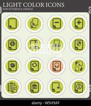 Documents icon set for web sites and user interface Stock Vector