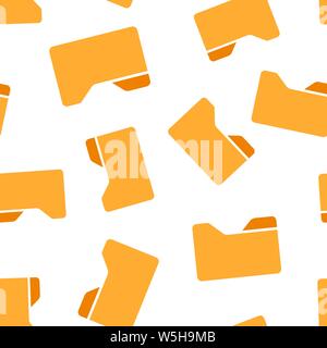 File folder icon seamless pattern background. Documents archive vector illustration on white isolated background. Storage business concept. Stock Vector