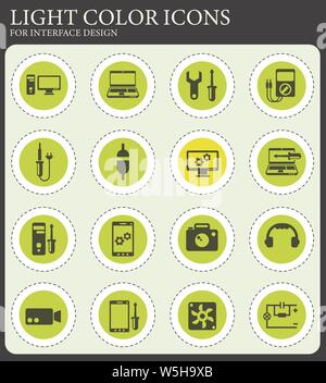 electronics repair vector icons for web and user interface design Stock Vector